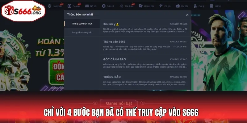 Chỉ với 4 bước bạn đã có thể truy cập vào S666